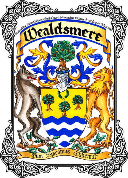 The full heraldic achievement of the Barony of Wealdsmere